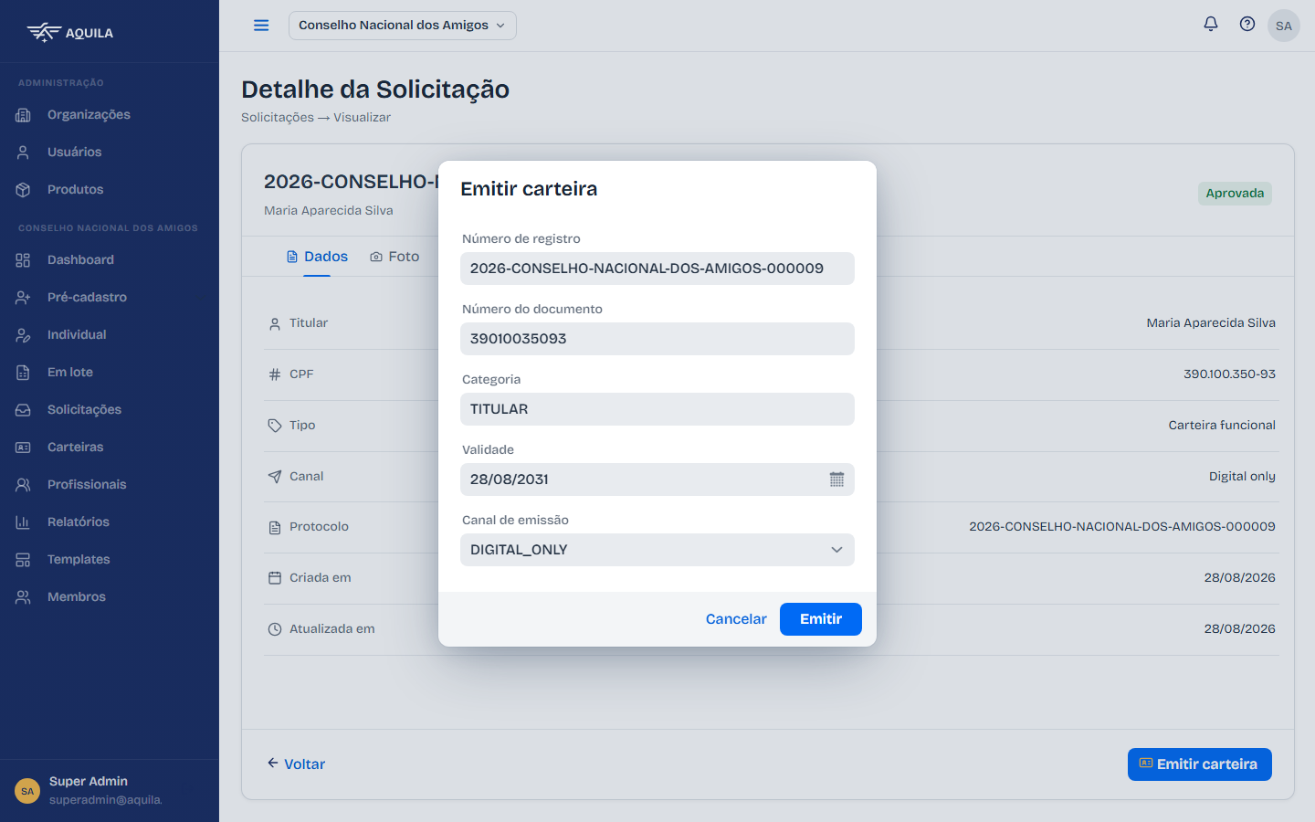 Diálogo de emissão