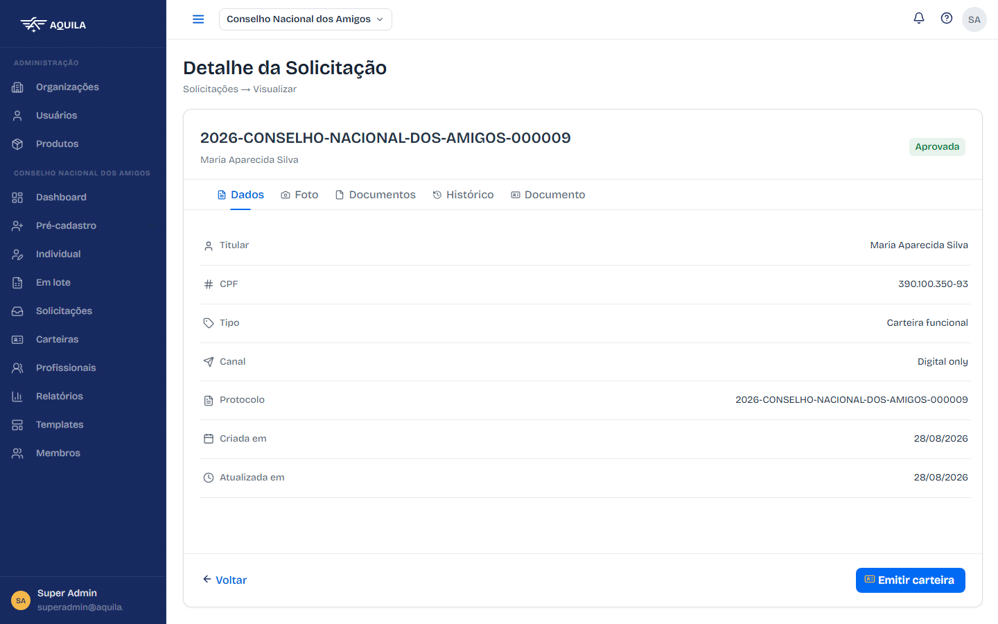 Solicitação aprovada
